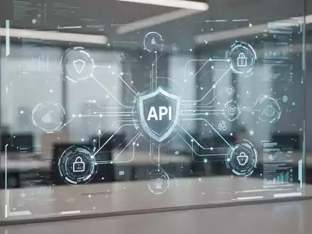 Abstrakte Darstellung eines digitalen Datennetzwerks und sicherer API-Schnittstellen auf einem modernen Bildschirm. - Foto: über boerse-global.de