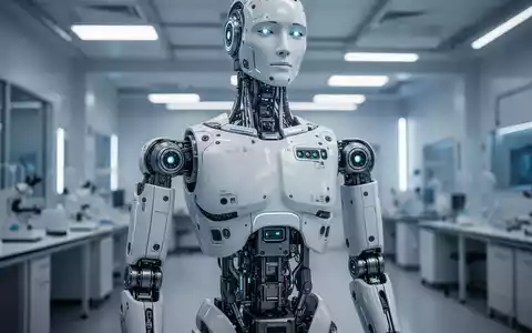 Nahaufnahme moderner humanoider Robotertechnologie in einer Forschungseinrichtung. - Foto: über boerse-global.de