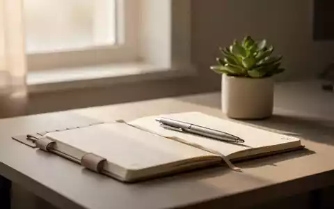 Ein minimalistischer Schreibtisch mit Notizbuch und Pflanze bei sanftem Tageslicht als Symbol für Achtsamkeit. - Foto: über boerse-global.de