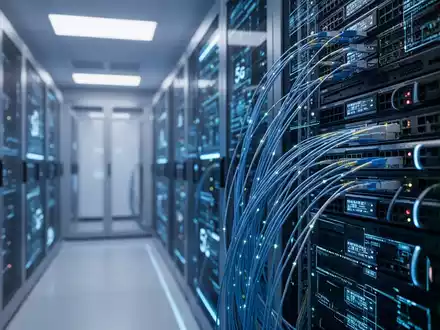 Moderne 5G-Serverracks und Netzwerkinfrastruktur in einem High-Tech-Rechenzentrum. - Foto: über boerse-global.de