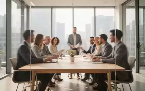 Ein helles, modernes Büro mit einem unscharfen Team bei der Zusammenarbeit, das Optimismus und berufliche Perspektiven symbolisiert. - Foto: über boerse-global.de