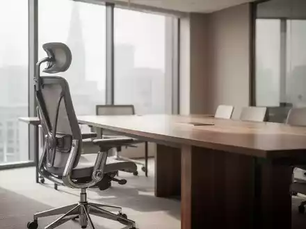 Moderner, ergonomisch gestalteter Büroraum mit hochwertigem Schreibtischstuhl und einem Besprechungstisch. - Foto: über boerse-global.de