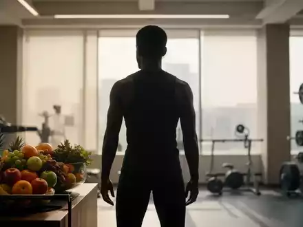 Silhouette einer Person in einem modernen Fitnessstudio, die einen gesunden Lebensstil und körperliche Transformation symbolisiert. - Foto: über boerse-global.de
