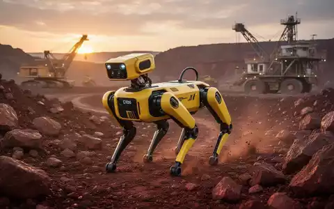 Ein vierbeiniger Roboter inspiziert autonom ein zerklüftetes Kupferbergbaugelände. - Foto: über boerse-global.de