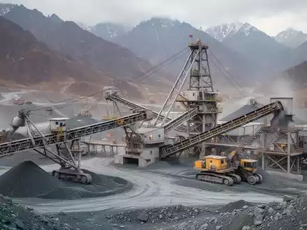 Moderne Bergbauinfrastruktur einer Silbermine vor einer Gebirgslandschaft. - Foto: über boerse-global.de