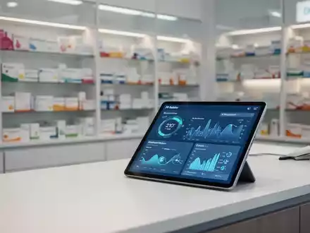 Modernes Apothekendesign mit digitaler Technologie zur Unterstützung klinischer Dienstleistungen und Prozessoptimierung. - Foto: über boerse-global.de