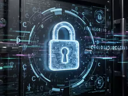 Abstraktes digitales Schloss als Symbol für Kryptowährungs-Sicherheit und Schutz vor Cyber-Angriffen. - Foto: über boerse-global.de