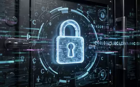 Abstraktes digitales Schloss als Symbol für Kryptowährungs-Sicherheit und Schutz vor Cyber-Angriffen. - Foto: über boerse-global.de