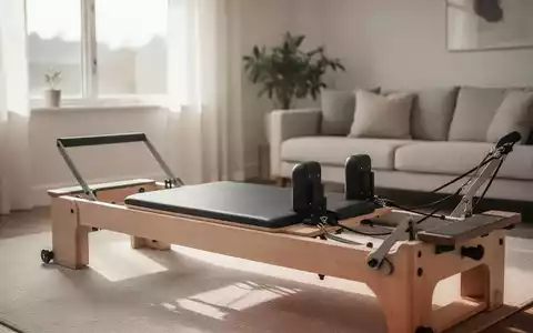 Ein kompaktes Pilates-Reformer-Board in einem hellen, modernen Wohnzimmer zur Veranschaulichung von Heimtraining. - Foto: über boerse-global.de