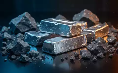 Rohe Wolfram-Barren und Erze auf einer dunklen, reflektierenden Oberfläche in einer industriellen Umgebung. - Foto: über boerse-global.de