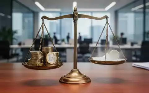Eine Waage auf einem Schreibtisch mit Euro-Münzen symbolisiert finanzielle Verluste durch Mindestlohn-Verstöße. - Foto: über boerse-global.de