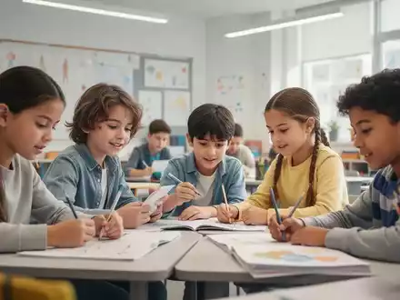 Ein heller, moderner Klassenraum mit diversen Schülern, der eine inklusive Lernumgebung und Chancengleichheit symbolisiert. - Foto: über boerse-global.de