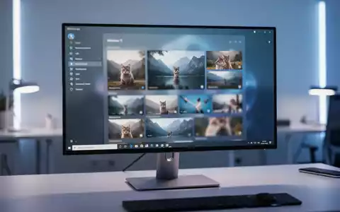 Moderner Computermonitor mit digitaler Fotoanwendung im professionellen Büro. - Foto: über boerse-global.de