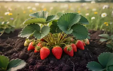Eine gesunde Erdbeerpflanze in fruchtbarem Boden, die die Bedeutung der Bodenökologie in der Landwirtschaft verdeutlicht. - Foto: über boerse-global.de