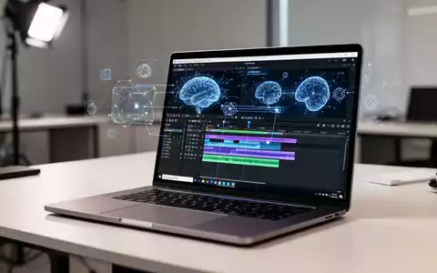Hochwertiges Laptop mit fortschrittlicher KI-Videobearbeitungsoberfläche in modernem Arbeitsumfeld. - Foto: über boerse-global.de