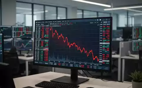 Ein fallender Aktienkurs auf einem digitalen Finanzterminal. - Foto: über boerse-global.de