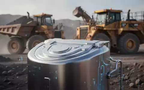 Nahaufnahme einer Lithium-Ionen-Batteriezelle vor einem unscharfen industriellen Hintergrund. - Foto: über boerse-global.de