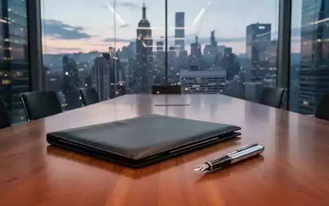 Ein minimalistischer Konferenztisch in einem modernen Bürogebäude mit Blick auf das Finanzviertel bei Dämmerung. - Foto: über boerse-global.de