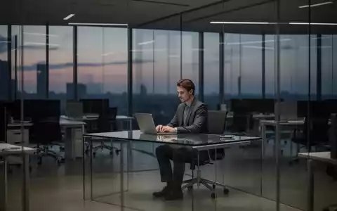 Ein einsamer Manager in einem modernen, fast leeren Büro, das den Wandel der Unternehmenskultur durch KI verdeutlicht. - Foto: über boerse-global.de