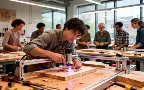 Eine Gruppe von Erwachsenen bei einem kreativen Workshop in einem hellen, modernen Bildungszentrum. - Foto: über boerse-global.de