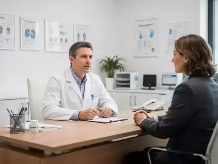 Ein Arzt und ein Patient im Gespräch während einer medizinischen Beratung in einer modernen Praxis. - Foto: über boerse-global.de