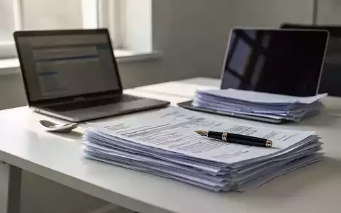 Ein aufgeräumter Schreibtisch im Homeoffice mit einem Laptop und Steuerunterlagen in natürlichem Tageslicht. - Foto: über boerse-global.de