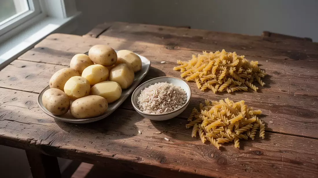 Gesundheitsvergleich: Nudeln, Reis und Kartoffeln im Check