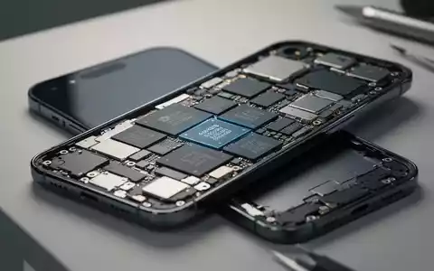 Ein teilweise zerlegtes High-End-Smartphone auf einer Werkbank mit Fokus auf interne Hardware-Komponenten und Speicherchips. - Foto: über boerse-global.de