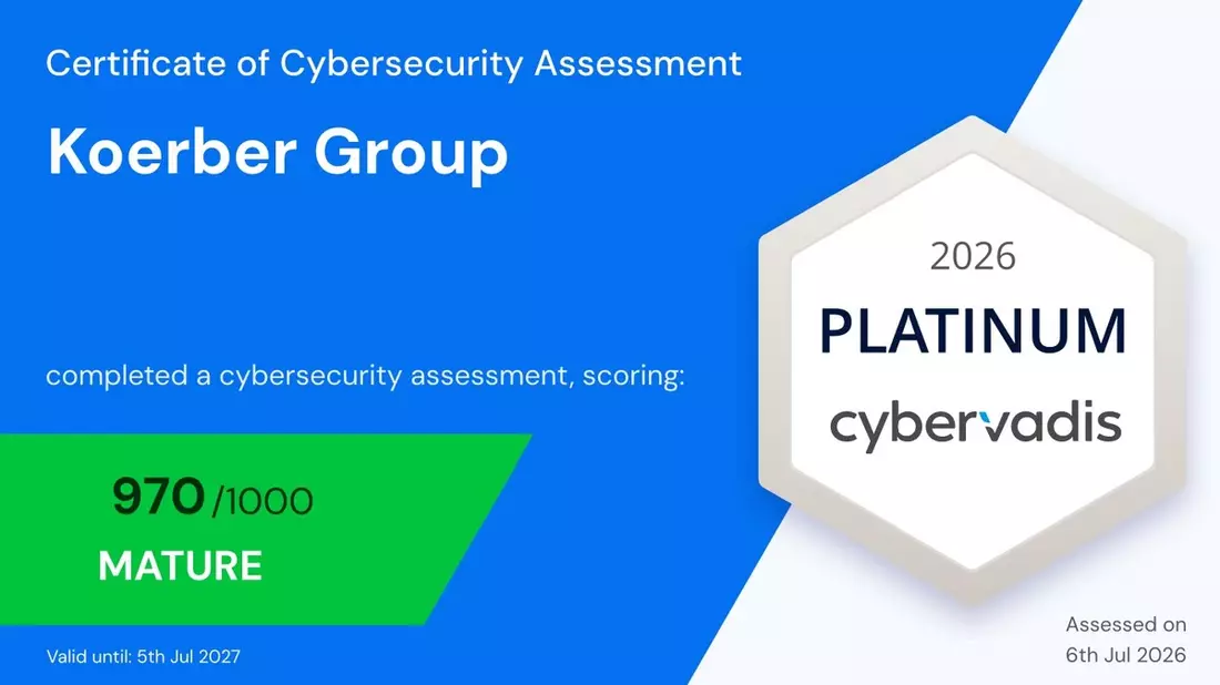 Körber erhält 2026 CyberVadis Platinum und verbessert seine Cybersicherheitswertung erneut - Bild: presseportal.de
