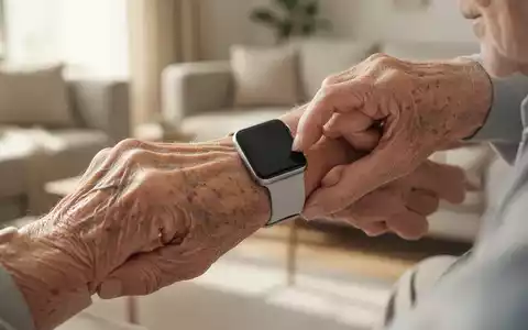 Eine ältere Person misst ihren Ruhepuls mit einer Smartwatch in einer ruhigen, hellen Umgebung zur Gesundheitsvorsorge. - Foto: über boerse-global.de