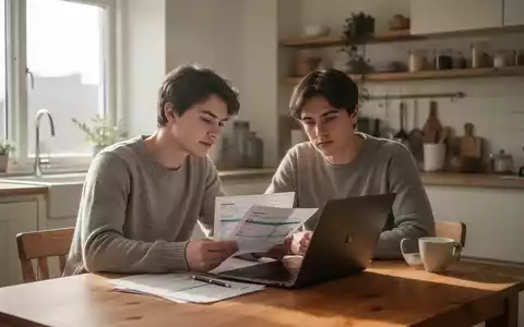 Ein junges Paar sitzt an einem Holztisch in einer hellen Wohnung und plant gemeinsam seine Finanzen. - Foto: über boerse-global.de