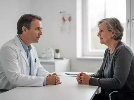 Ein Arzt im Gespräch mit einem Patienten in einer modernen, hellen Praxis zur Gesundheitsberatung. - Foto: über boerse-global.de