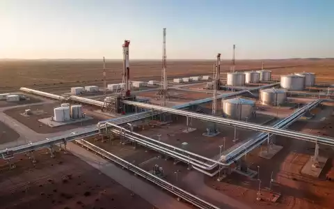 Moderne Energie-Infrastruktur in einer weitläufigen, trockenen Landschaft bei goldenem Licht. - Foto: über boerse-global.de