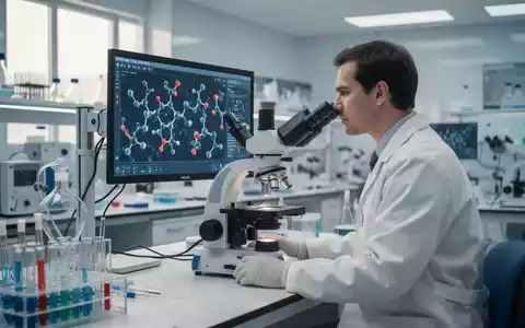 Ein Forscher in einem modernen medizinischen Labor betrachtet molekulare Strukturen unter einem Mikroskop. - Foto: über boerse-global.de