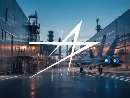 Hochmoderne Industrieanlage für Verteidigungstechnologie in atmosphärischem Licht bei Dämmerung. - Foto: über boerse-global.de