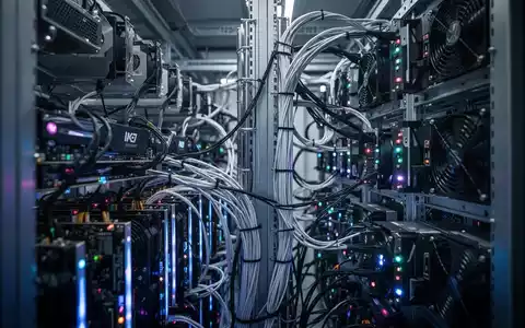 Reihen von Hochleistungsservern in einem modernen Rechenzentrum für Kryptowährungs-Mining. - Foto: über boerse-global.de