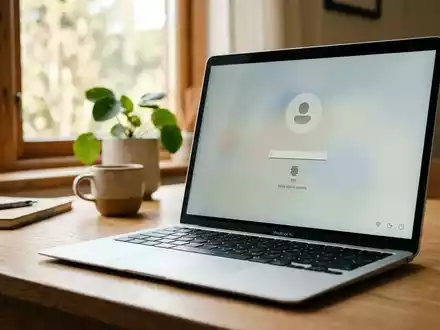 Ein moderner Laptop-Bildschirm zeigt die Windows-Anmeldeseite in einem hellen, professionellen Büro. - Foto: über boerse-global.de
