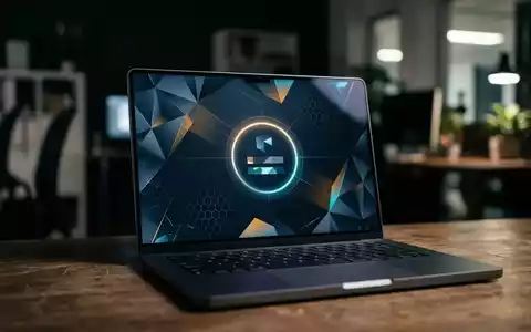 Ein moderner Laptop mit einem abstrakten Anmeldebildschirm in einem professionellen Büroambiente. - Foto: über boerse-global.de