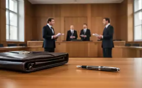 Ein moderner Gerichtssaal während einer Verhandlung mit Anwälten im Hintergrund und einem Aktenkoffer im Vordergrund. - Foto: über boerse-global.de
