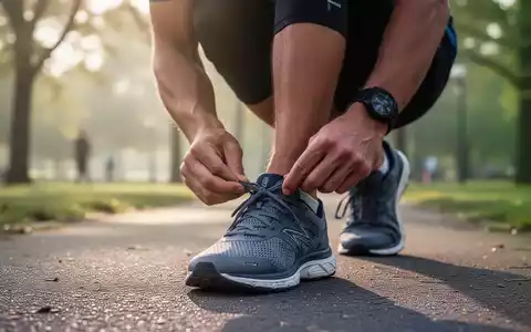 Eine Person schnürt in einem sonnigen Park ihre Sportschuhe als Vorbereitung auf eine morgendliche Bewegungseinheit. - Foto: über boerse-global.de
