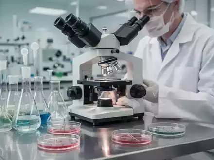 Ein Wissenschaftler arbeitet in einem modernen Labor an einem Mikroskop zur Erforschung neurologischer Prozesse. - Foto: über boerse-global.de