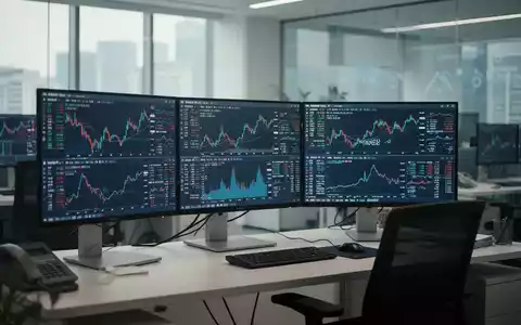 Ein moderner Arbeitsplatz in einem Finanzbüro mit Monitoren zur Analyse von Sicherheitsdaten. - Foto: über boerse-global.de