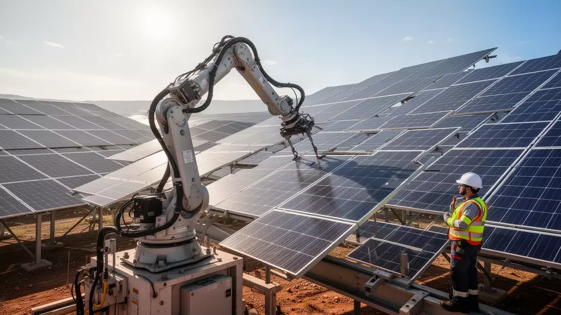 AES-Roboter Maximo: 180.000 Solarmodule im Bellefield-Projekt installiert