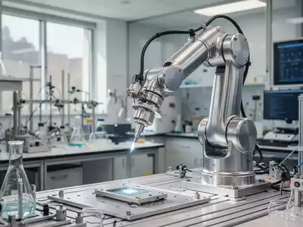 Ein Roboterarm in einem modernen universitären Forschungslabor bei der Arbeit. - Foto: über boerse-global.de