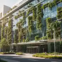 Moderne Spitalarchitektur mit integrierten Fassadenbegrünungen an einem sonnigen Tag. - Foto: über boerse-global.de