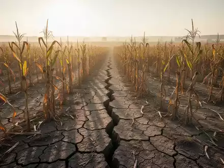 Ein ausgetrocknetes, rissiges Ackerfeld in Mitteleuropa während einer schweren Dürreperiode im Sommer. - Foto: über boerse-global.de