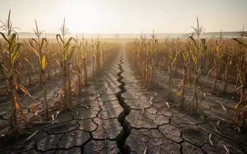 Ein ausgetrocknetes, rissiges Ackerfeld in Mitteleuropa während einer schweren Dürreperiode im Sommer. - Foto: über boerse-global.de