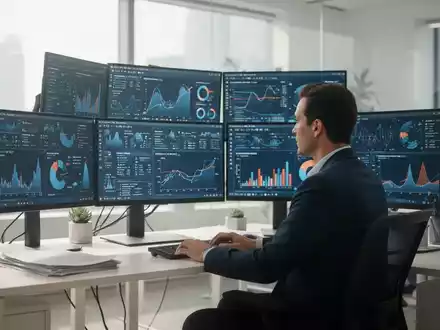 IT-Experte bei der Analyse komplexer Systemdaten in einem modernen Bürogebäude während eines Migrationsprozesses. - Foto: über boerse-global.de