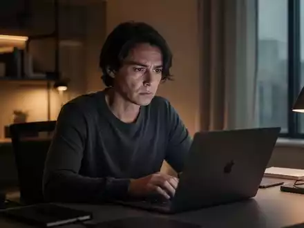 Eine Person sitzt konzentriert an einem Laptop in einem modern eingerichteten Büro und prüft digitale Informationen. - Foto: über boerse-global.de