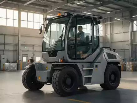 Modernes Zugfahrzeug in einem industriellen Logistikzentrum mit Fokus auf ergonomische Kabinengestaltung und Sicherheit. - Foto: über boerse-global.de